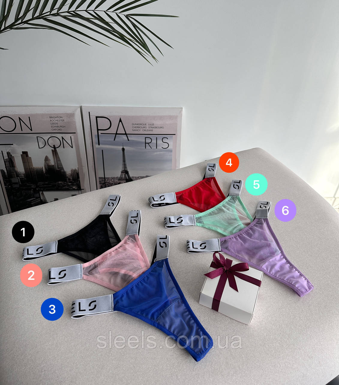 Стрінги з брендованою резинкою - 1 шт, вибір із 6 кольорів, фото 1