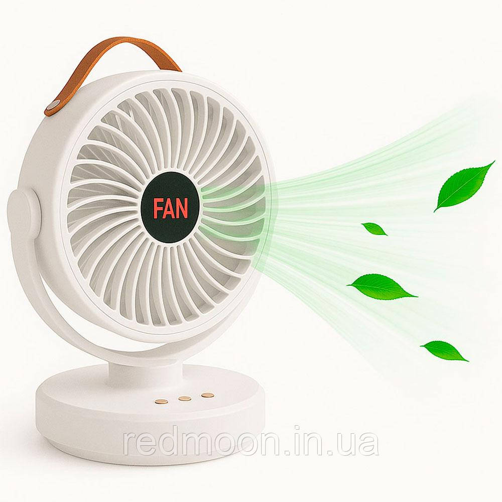 Міні вентилятор 3 швидкості, від мережі, VU-05, Білий / Настільний вентилятор портативний, фото 1