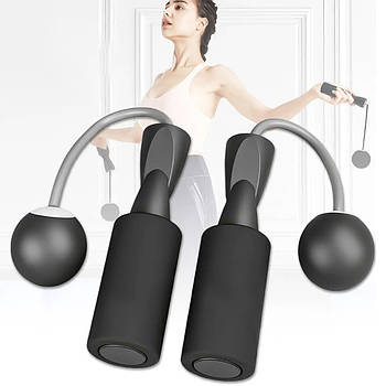 Скакалка з подвійним підшипником та обтяженими кулями / Безшумна фітнес скакалка для тренувань