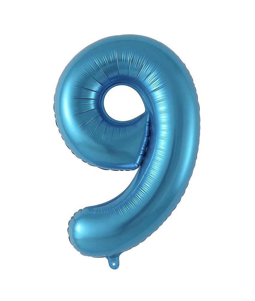 Фольгована фігура цифра "9" колір синій 1 м