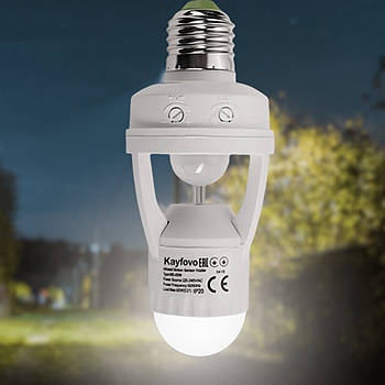 Датчик руху з цоколем E27 / Датчик руху з патроном / Перехідник для лампочки