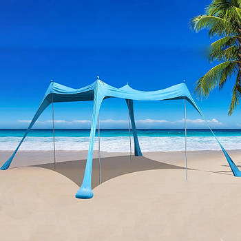 Пляжний шатро, 200х210см, Синій / Пляжний намет / Розкладний тент / Садовий намет