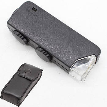 Мікроскоп кишеньковий з підсвічуванням 60-100х, від батарейок / Ювелірна лупа / Ручна лупа / Збільшувальне скло