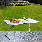 Складний стіл для пікніка + 4 стільці, 120x70x60см, Білий / Кемпінговий стіл зі стільцями / Стіл туристичний, фото 7
