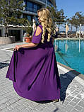 Довга сукня літня бузкового кольору Тканина: софт-шовк Розміри 48-52,54-58,60-64,66-70, фото 5
