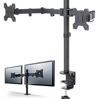 Настільне кріплення на два монітори 13-32", до 9кг, MS-02 / Кронштейн для двох моніторів / Тримач моніторів