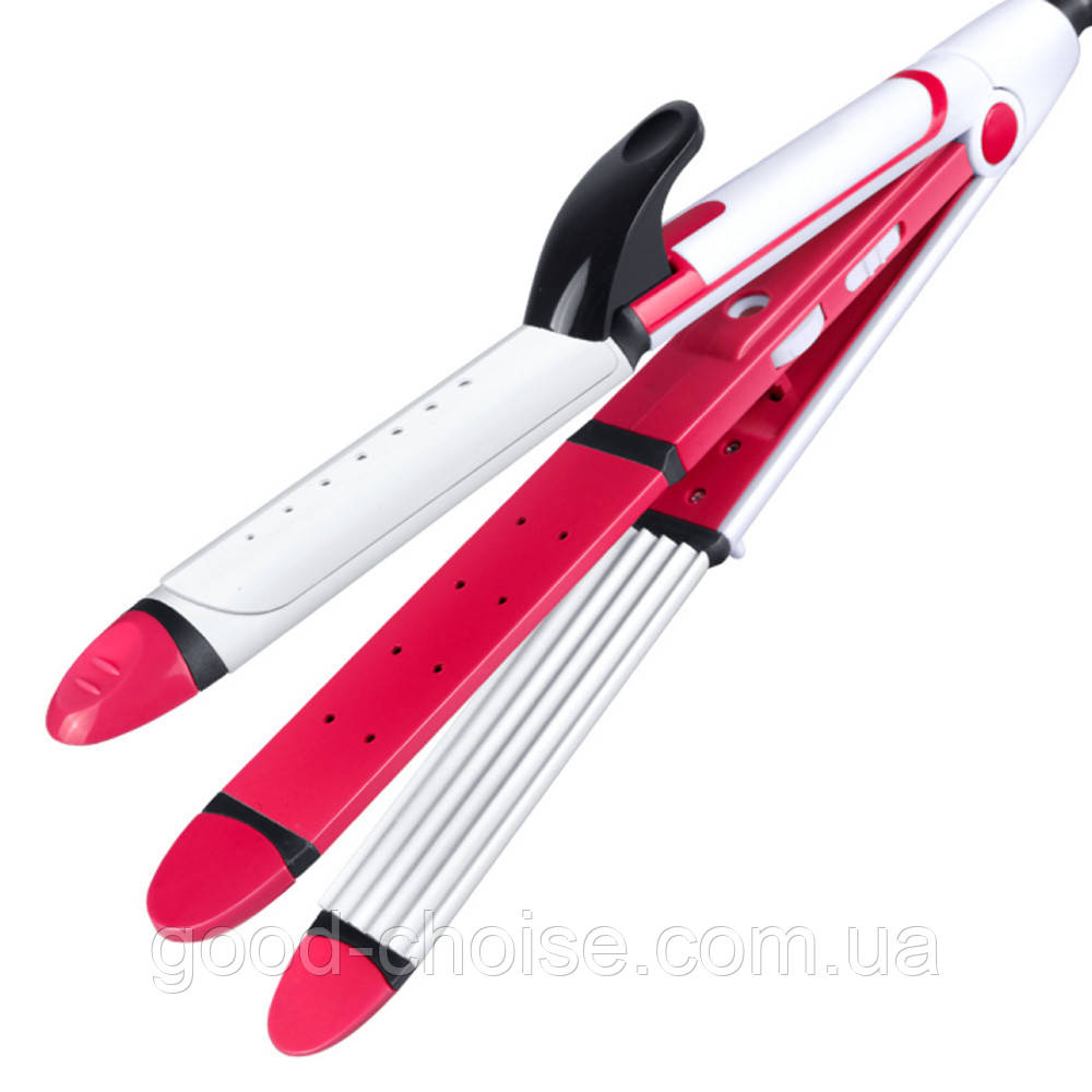 Стайлер для волосся 3в1, 35Вт, ProGemei GM-2921 / Праска гофре для волосся / Плойка для завивки волосся, фото 1