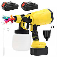 Акумуляторний фарбопульт 800мл + 2 АКБ 24V / Ручний фарборозпилювач / Електричний розпилювач фарби