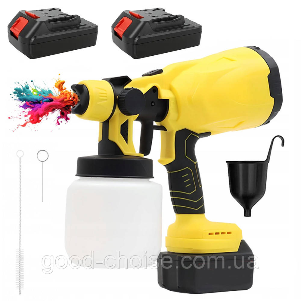 Акумуляторний фарбопульт 800мл + 2 АКБ 24V / Ручний фарборозпилювач / Електричний розпилювач фарби - фото 1 - id-p2626185713