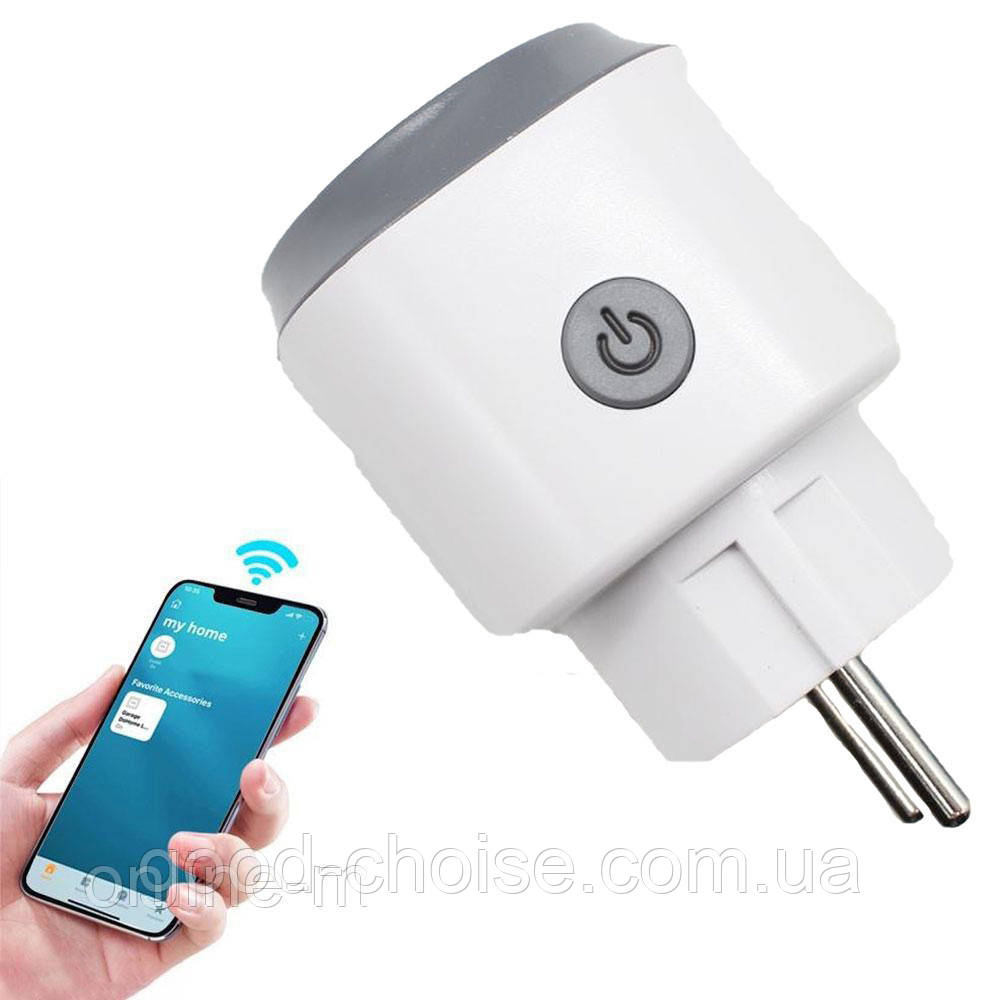 Розумна WiFi розетка 16А, Tuya Smart 3680Вт / Розетка з керуванням телефоном / Смарт розетка для розумного будинку, фото 1