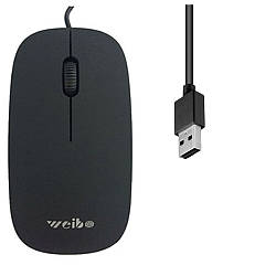 Провідна миша комп'ютерна від USB, Weibo, Чорна / Оптична миша / Миша для ПК / Миша для ноутбука