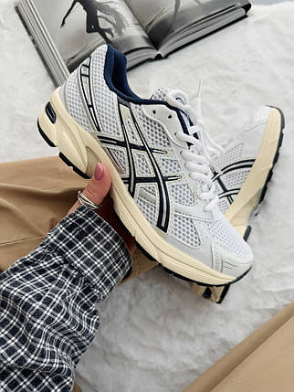 Кросівки Asics Gel 1130 White Black Beige Взуття Асікс Гель 1130 білі з чорним кеди текстиль замша демісезон унісекс, фото 1