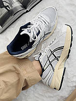 Кросівки Asics Gel 1130 White Black Beige Взуття Асікс Гель 1130 білі з чорним кеди текстиль замша демісезон унісекс, фото 5