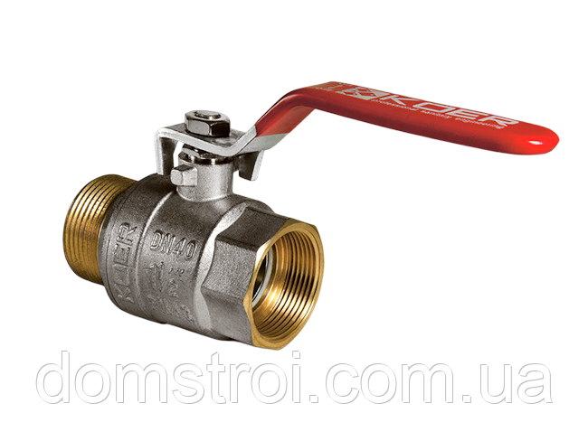 Кран кульовий латунний для води 1" ГШ ручка KOER KR.215 (KR0029)