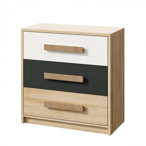 Сучасний вузький комод на три шухляди 80 см для дитячих речей у кімнату школяра підлітка хлопчика Айго Сокме