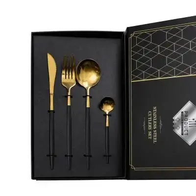 Набір столових приборів 24 предмети на 6 персон чорний