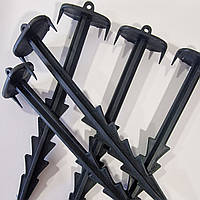 Кілочки для агроволокна Ялинка Garden Flora Чорні 16 см Кілочки для агротканини Кілочки для геотекстилю