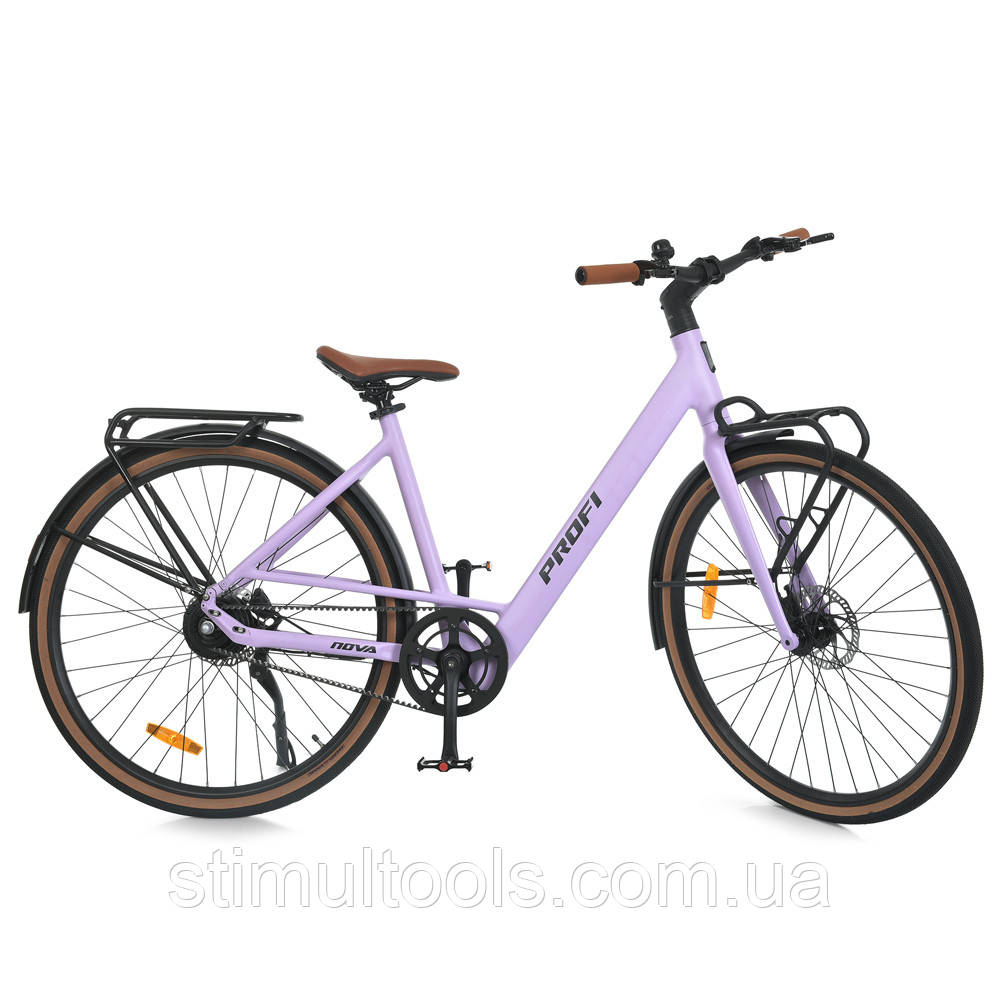Електровелосипед Prof1 28" MEB 700C NOVA-5 бузковий двигун 250 Вт, фото 1