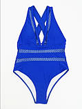 Суцільний купальник з сіточкою - синій неон M (KUP-CIL-SIT-BLUE), фото 6