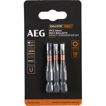 Біта ударна AEG AAK503H4, HEX4, 50мм (3шт)