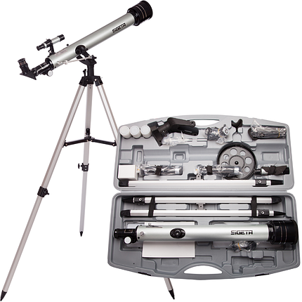 Телескоп Sigeta Crux 60/700 | Рефрактор для початківців з повним комплектом аксесуарів для спостереження за зорями та планетами, фото 1