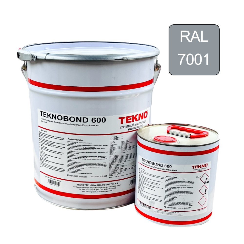 Епоксидна фарба для бетонної підлоги Teknobond 600 20 кг світло сіра (RAL 7001)