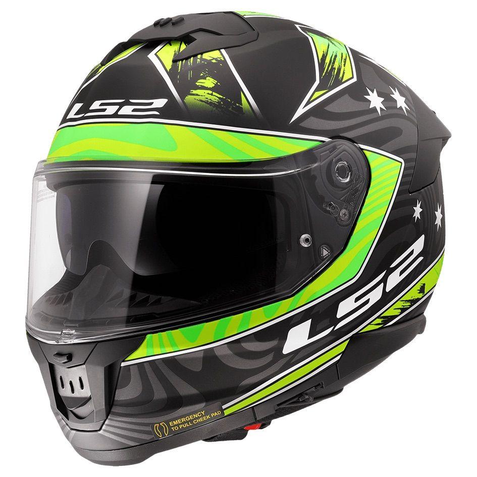 Мотошолом LS2 FF808 Stream 2 Galdam Matt Black Hi-Vis Yellow, фото 1