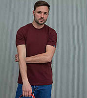 Футболка чоловіча однотонна Hector бавовняна вишнева