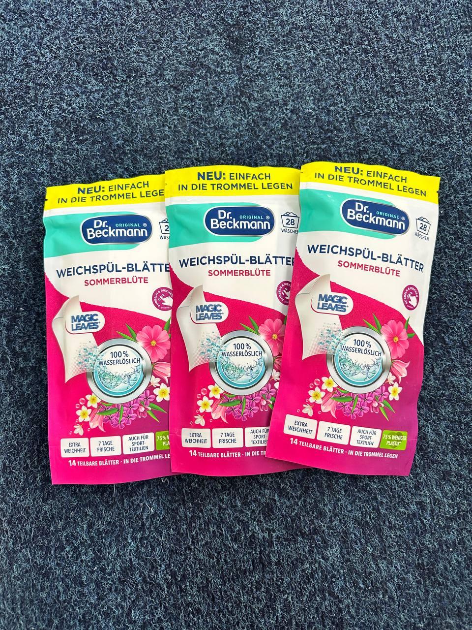 Dr. Beckmann Weichspül-Blätter “Sommerblüte” – аромат літнього цвіту (14 аркушів, 28 прань), фото 1