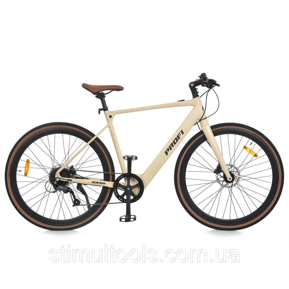 Електровелосипед Prof1 28" MEB 700C DASH-3 бежевий мат двигун 250 Вт