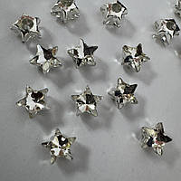 Стрази в ланцюгах Зірочки, розмір 10х10мм, колір Crystal, 1 шт.