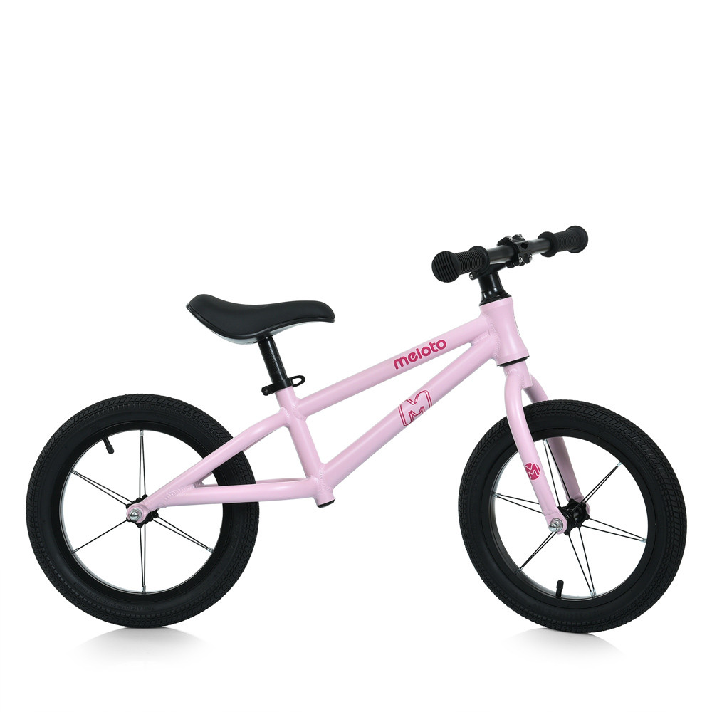 Біговел дитячий 14 дюймів з алюмінієвою рамою та резиновими колесами, рожевий (MBB 1045-14-3), фото 1
