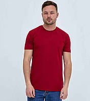 Футболка чоловіча однотонна Hector бавовняна бордова