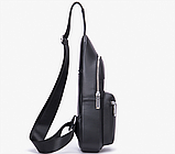Шкіряна чоловіча бананка, сумка на груди, слінг Leather Collection (9011), фото 4