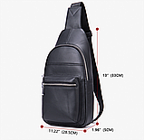 Шкіряна чоловіча бананка, сумка на груди, слінг Leather Collection (9011), фото 5