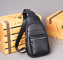Шкіряна чоловіча бананка, сумка на груди, слінг Leather Collection (9011)