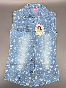 Джинсова безрукавка для дівчинки