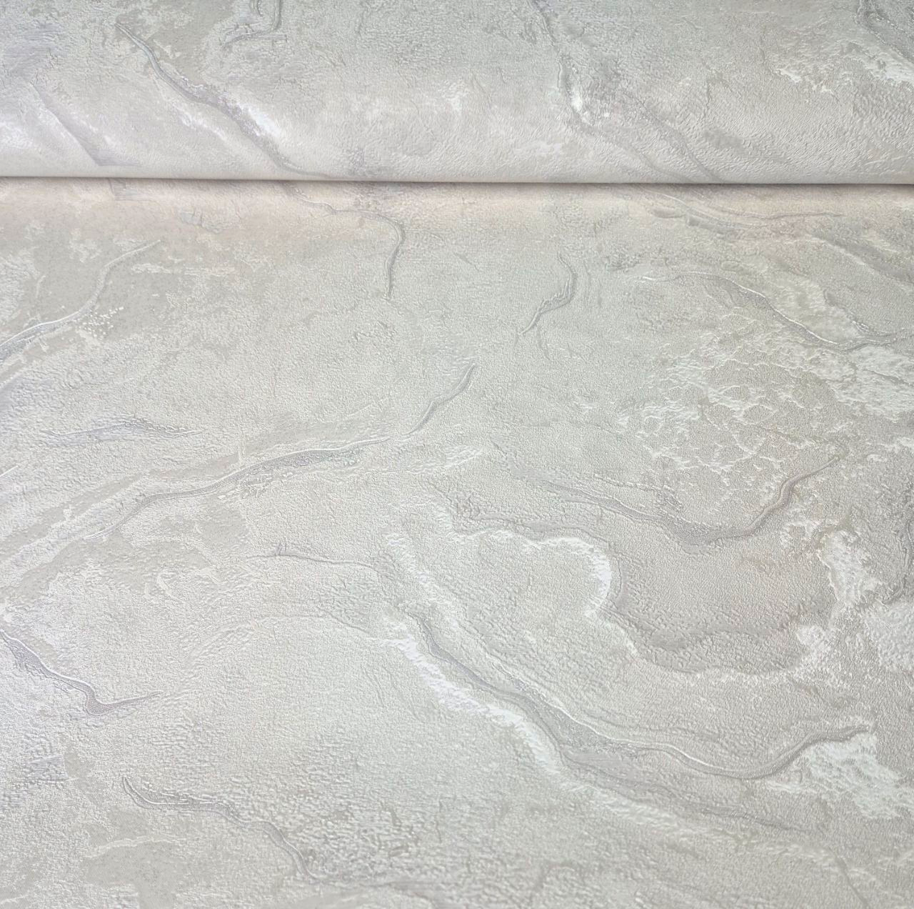 Шпалери вінілові 10.05 × 1.06 м Le Grand 8697-10, сірі із сріблястим відтінком для вітальні, спальні, кухні, коридору, фото 1