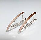 Срібні сережки з золотими накладками, фото 2