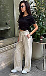 Жіночі штани палацо в смужку широкі із зав'язкою на поясі (р. 42-46) 6121153, фото 4