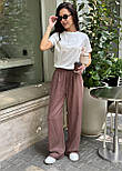 Жіночі штани палацо в смужку широкі із зав'язкою на поясі (р. 42-46) 6121153, фото 6