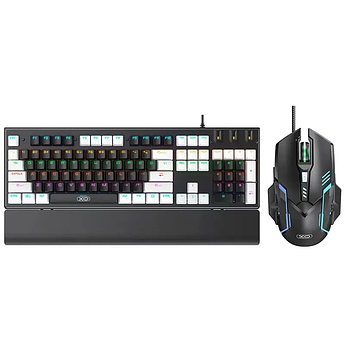 Набор ігровий XO дротовий Клавіатура та миша з LED підсвічуванням KB-06 Black Mix
