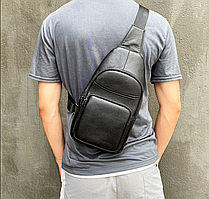 Чоловіча сумка на груди із натуральної шкіри Leather Collection (9012)