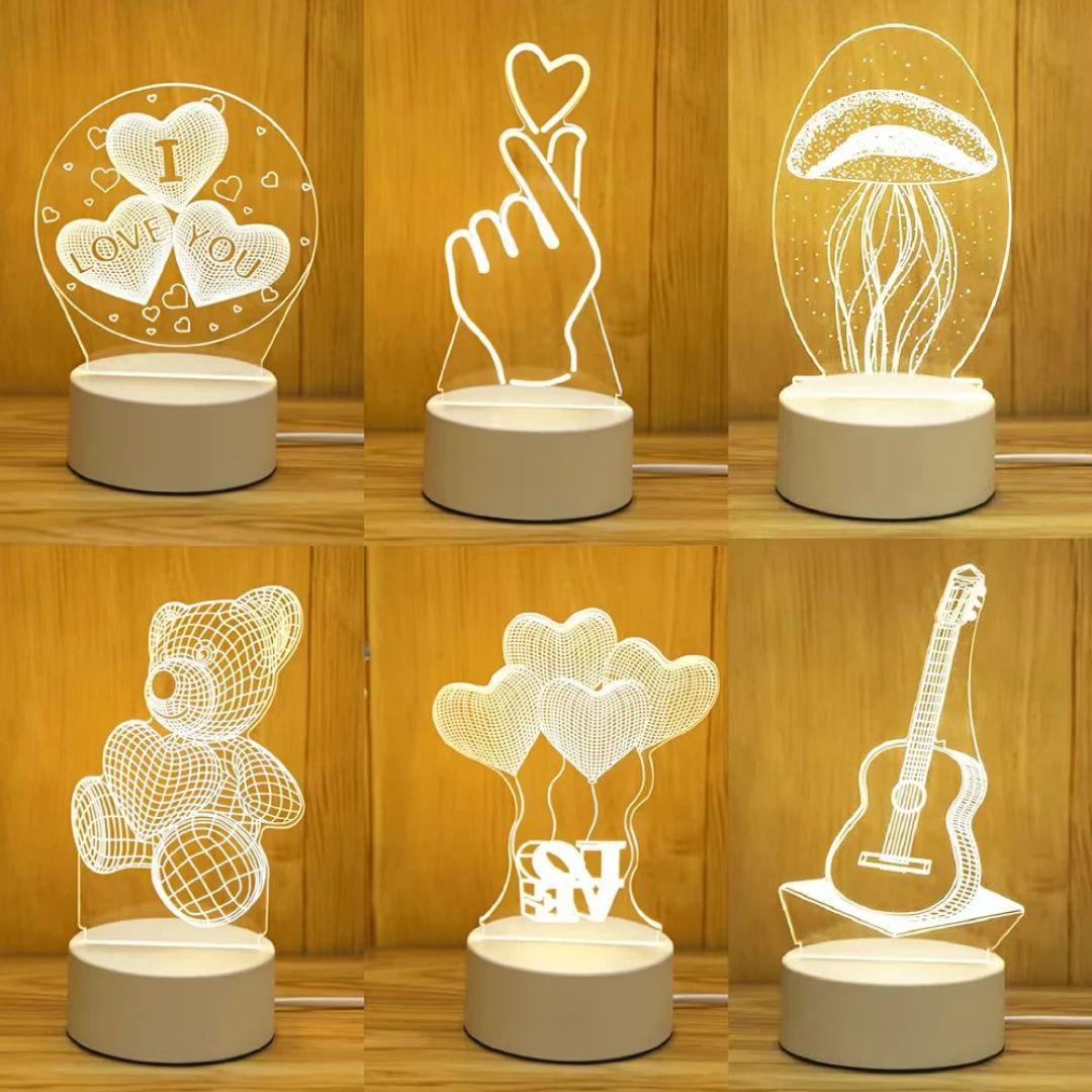 Декоративний 3D нічник-світильник від USB I love you Creative Світильник-нічник
