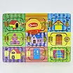 Монтессорі бізіборд містечко Іграшкова дошка з 9 дверцятами та замками дитині для сенсорного розвитку дерев'яна, фото 3