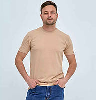 Футболка чоловіча однотонна Hector бавовняна бежева