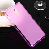 Прозоро-матовий рожевий силіконовий чохол-накладка для Meizu M3 Note