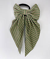 Гумка для волосся Finding Резинка бант у смужку Зелений 12 х 25 см