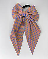 Гумка для волосся Finding Резинка бант у смужку Рожевий 12 х 25 см