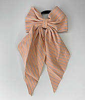Гумка для волосся Finding Резинка бант у смужку Персиковий 12 х 25 см